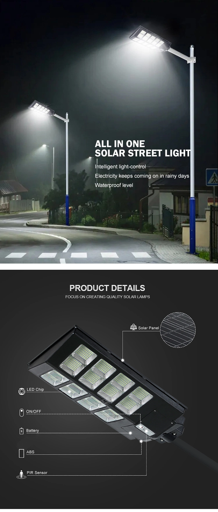 30-120W LED Road Lighting All in One Solar Street Light LED Street Light