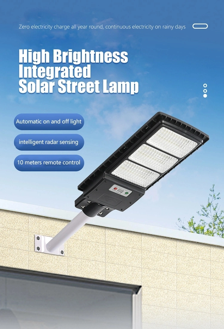 Outdoor Parking Lot, Road Lamp, Public Area, Garden and Yard 100W LED Solar Street Light for Commercial or Residential Area