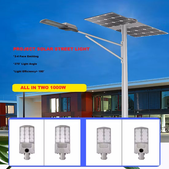 500W Solar Street Lights Outdoor Lamp, Dusk to Dawn IP67 Security LED Flood Light with Remote Control Mounting Pole and Bracket Garden, Court, Parking Lot